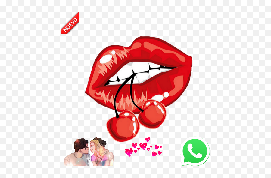 Beijos Amor Para Whatsapp - Sexy Lips With Cherry Art Png Emoji,Emojis Sensuais
