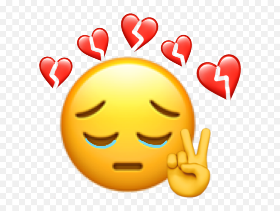 Pin - Crying Sad Emoji With Peace Sign,Emoji Triste