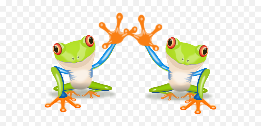 Two Frogs Clip Art At Clkercom - Vector Clip Art Online Animal High Five Clipart Emoji,Frog Emoticon