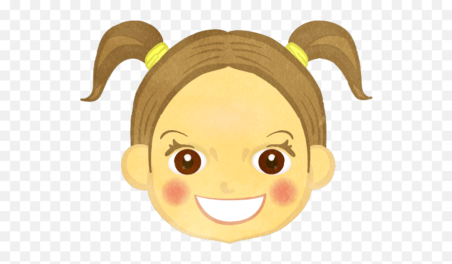 Twin Tail Girl Face Only - Cute2u A Free Cute Illustration Emoji,Blonde Hair Vacuuming Emoticon