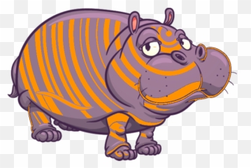 Orange Hippo - Big Emoji,Hippopotamus Emoji