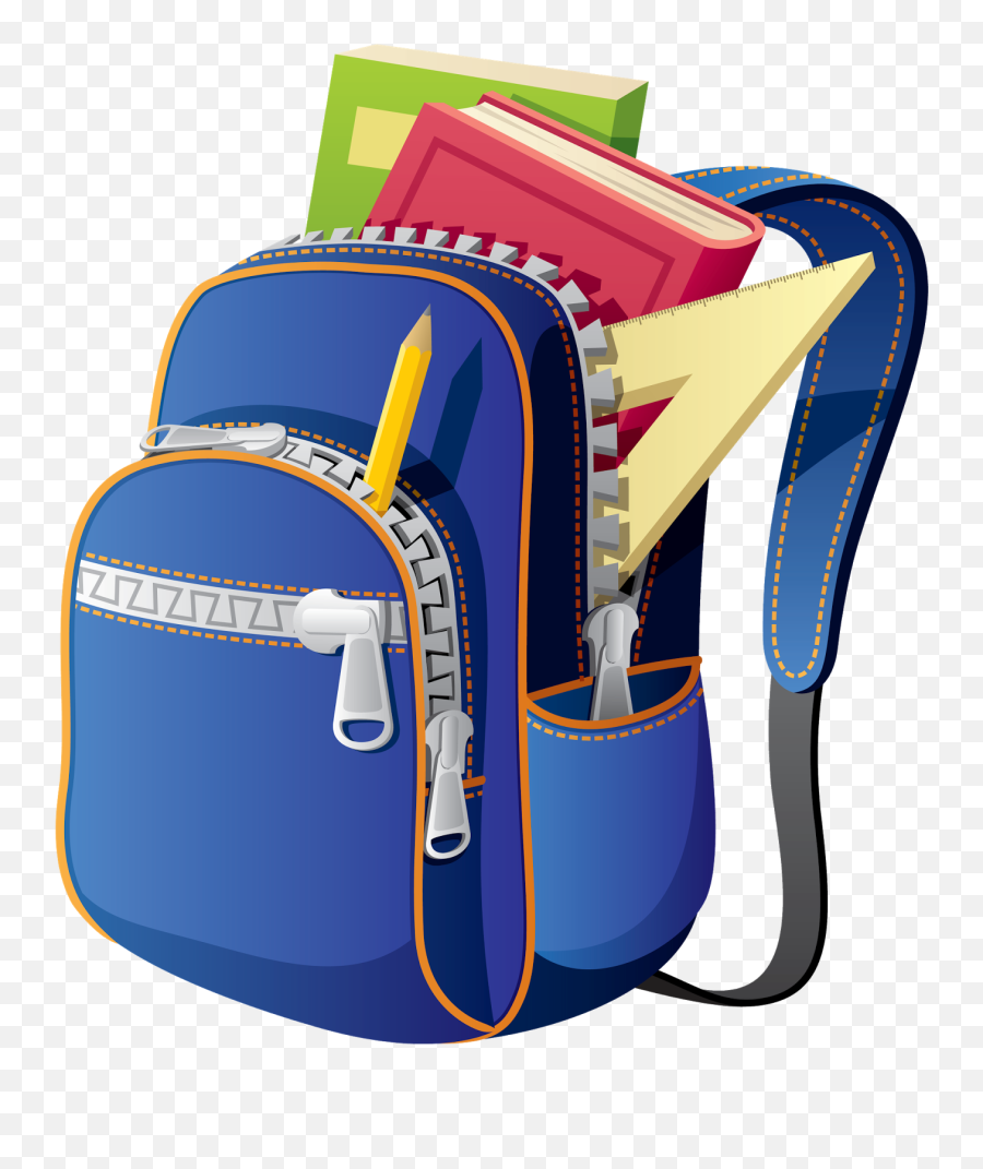 Backpack School Bag Clip Art - School Bag Vector Free Backpacks And School Supplies Clipart Emoji,Customize Emoji Backpack