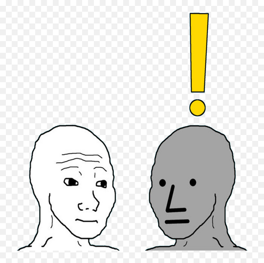 Npc Wojak Meme Art Print - Wojak Meme Emoji,Emotion Art Meme