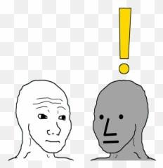 Npc Wojak Meme Art Print - Wojak Meme Emoji,Emotion Art Meme