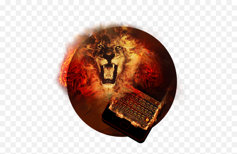 Fire Lion Keyboard Theme - Consuming Fire Lion Of Judah Fire Emoji,Lion Emoji