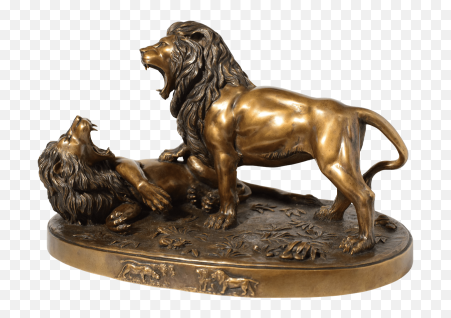 The Lion - Fighting Cats Statue Emoji,Lion King Emotions