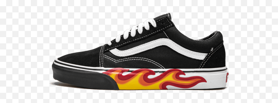 Cave Personnellement Marine Vans Flame - Vans Old Skool With Fire Emoji,Emoji Shoes Vans