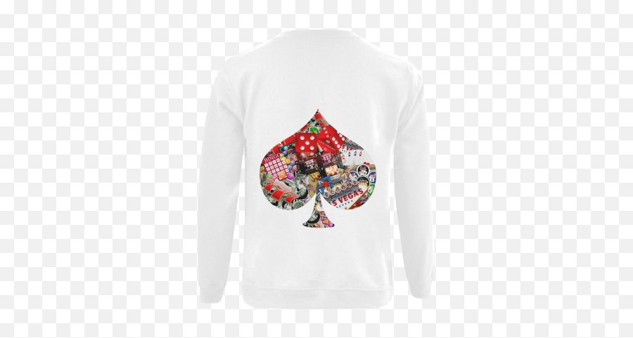 Spade Playing Card Shape - Las Vegas Icons Gildan Crewneck Sweatshirtnew Model H01 Id D530467 Long Sleeve Emoji,Emoji Card Heart Spade