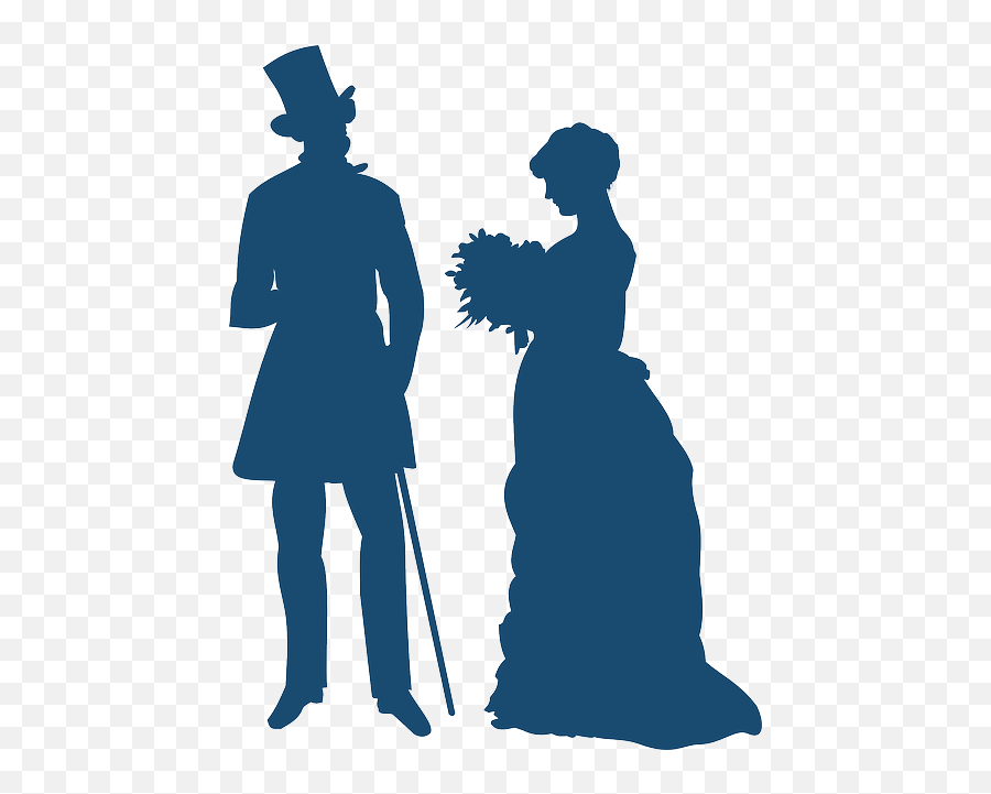 Old Fashioned Clipart - Clip Art Library 19th Century Couple Silhouette Emoji,Ink's Emotions
