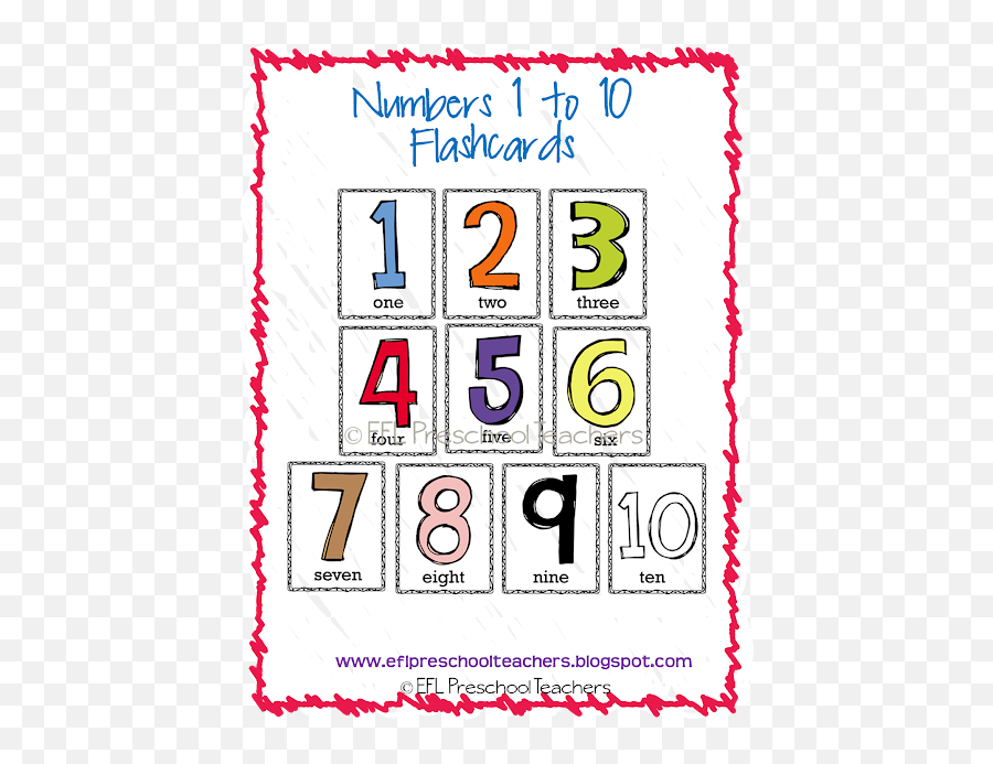 Esl Numbers 1 To 10 Flashcards - Numbers 1 6 Esl Preschool Emoji,Esl Colouring Emotions Worksheet