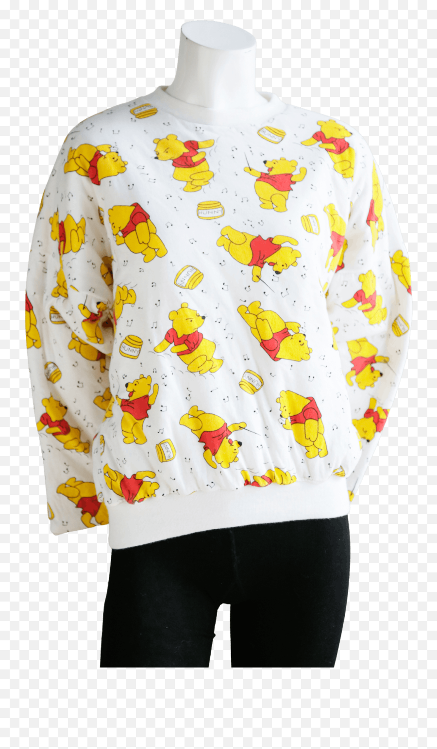 Winnie The Pooh Reversible All Over Print Quilted Pullover - Long Sleeve Emoji,Gudetama Emojis
