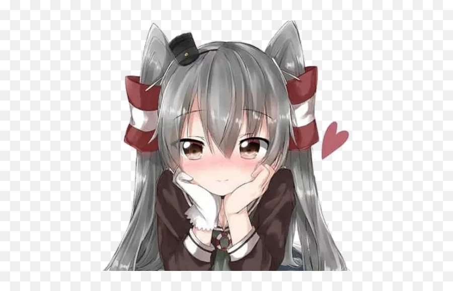 Telegram Sticker 47 From Collection Shy Emoji,Kancolle Yuudachi Emoticon