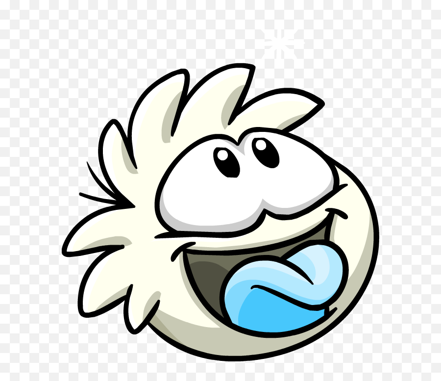 White Puffle Ready To Catch Snowflakes - White Puffle From Club Penguin Emoji,Penguin Emoticons