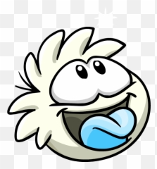 White Puffle Ready To Catch Snowflakes - White Puffle From Club Penguin Emoji,Penguin Emoticons