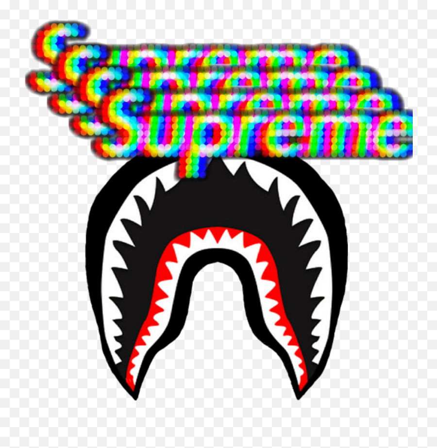 Bape Supreme Sticker - Bape Shark Logo Transparent Emoji,Bape Emoji