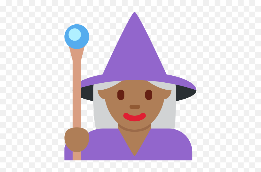Medium - Woman Mage Emoji,Birthday Hat Emoji