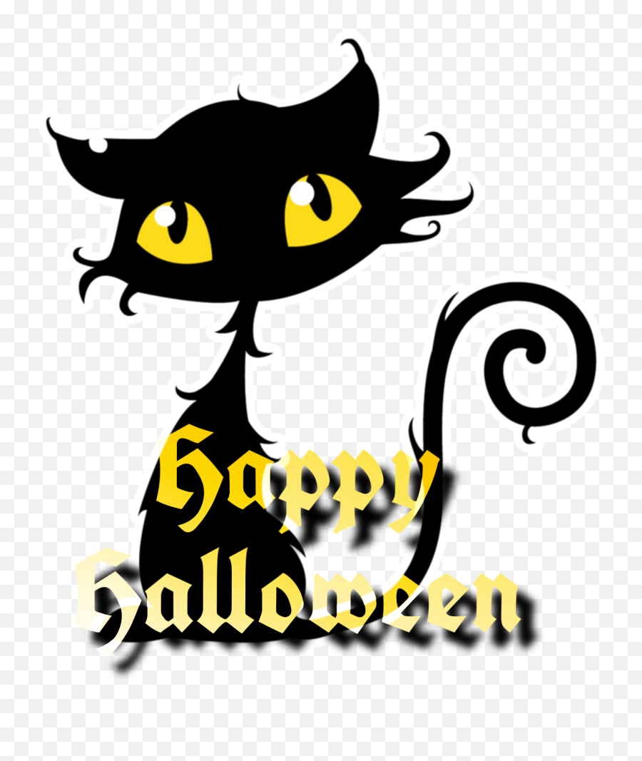 Halloween Cat Spooky Sticker - Black Cat Halloween Png Emoji,Halloween Cat Emoji