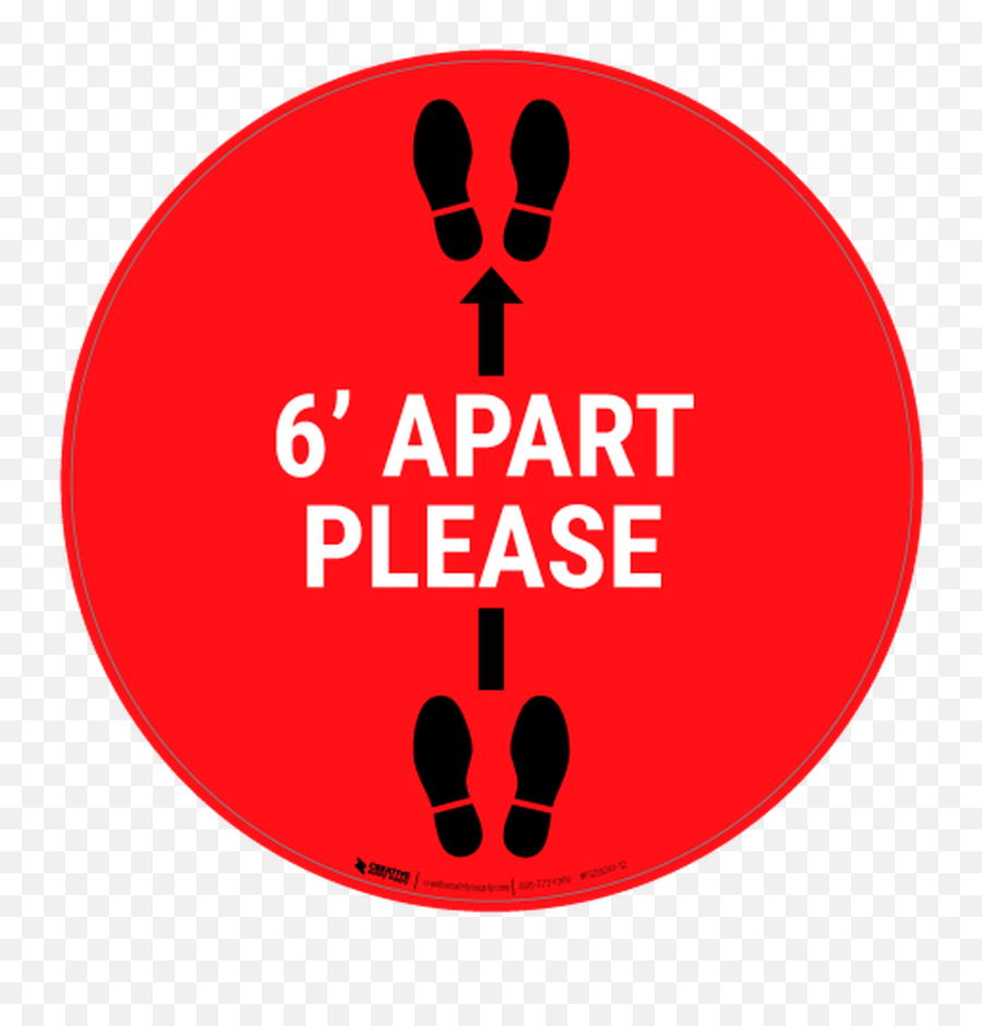 6 Ft Apart Please - Floor Sign Safety Sign Emoji,Emoji 2 Cheats Level 32