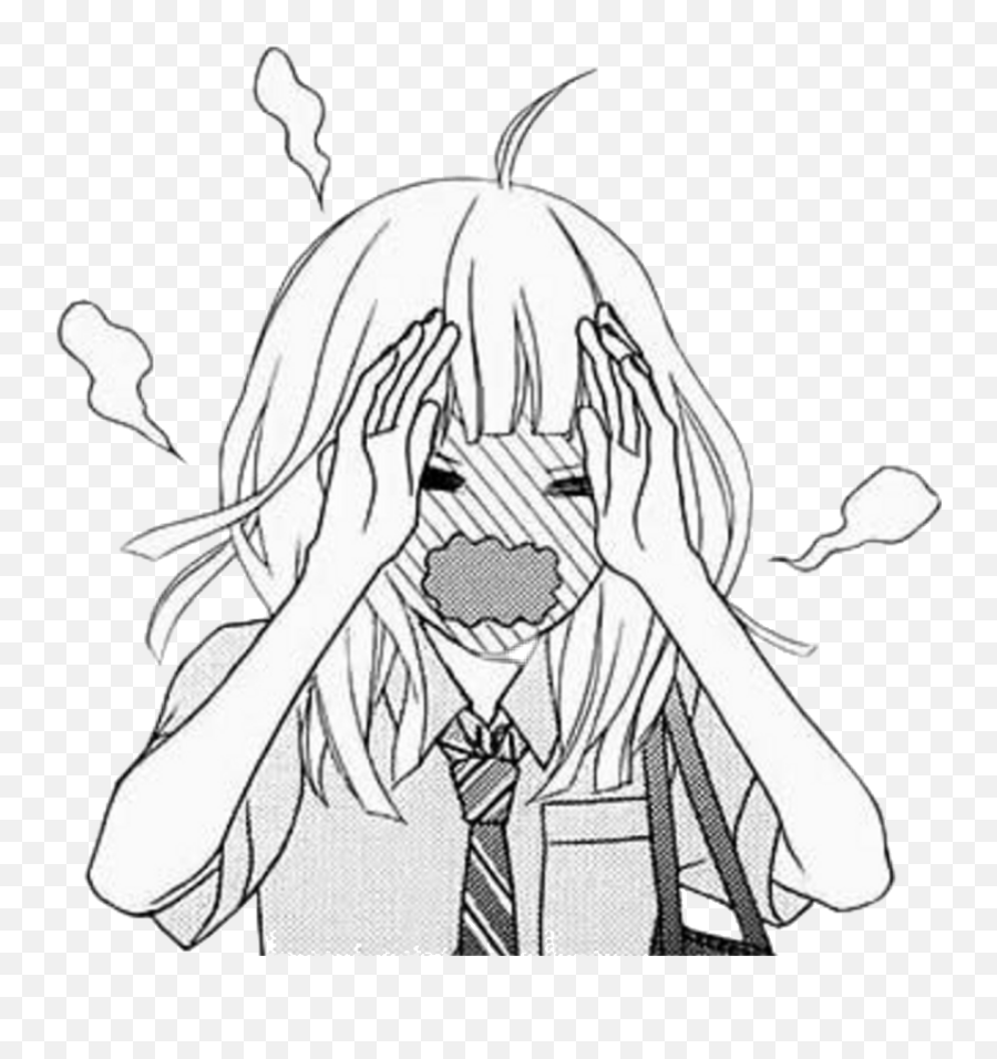 Discover Trending Embarrassed Stickers Picsart - Embarrassed Anime Girl Emoji,Embarassed Emoji