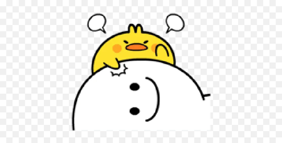 Plump Little Chick 3 Whatsapp Stickers - Plump Little Chick Gif Emoji,Tuagom Puffy Bear Emoticon