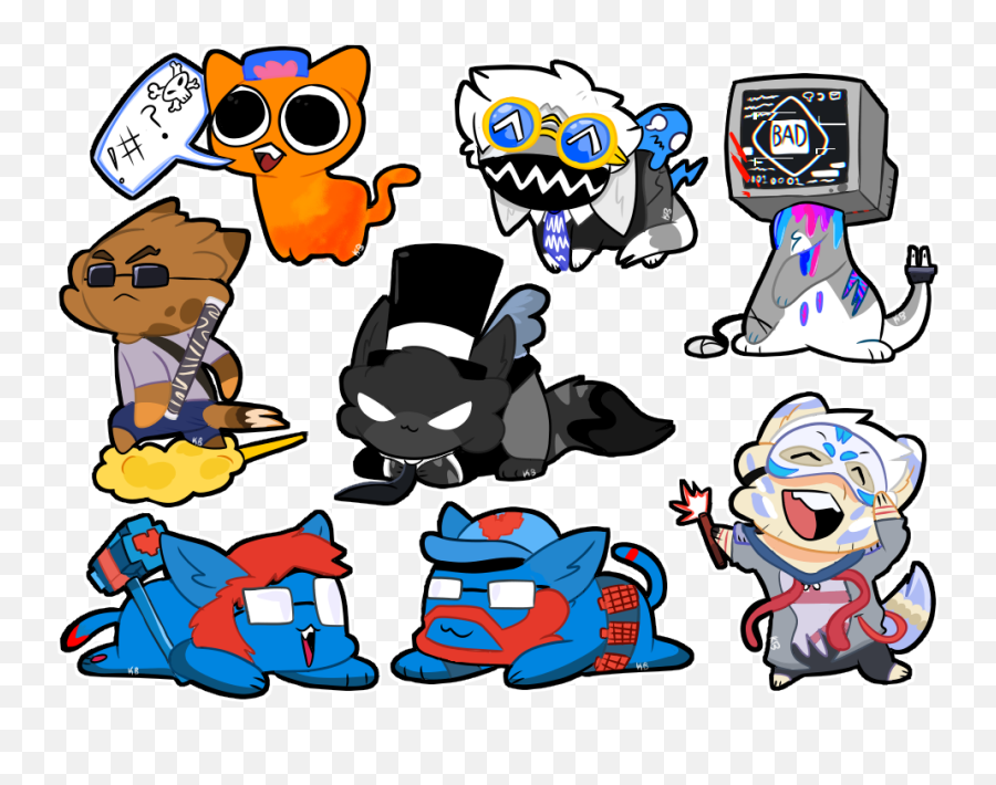 Artist Cat Sticker Designs Pack - Fictional Character Emoji,Pegboard Nerds - Emoji Song Cover