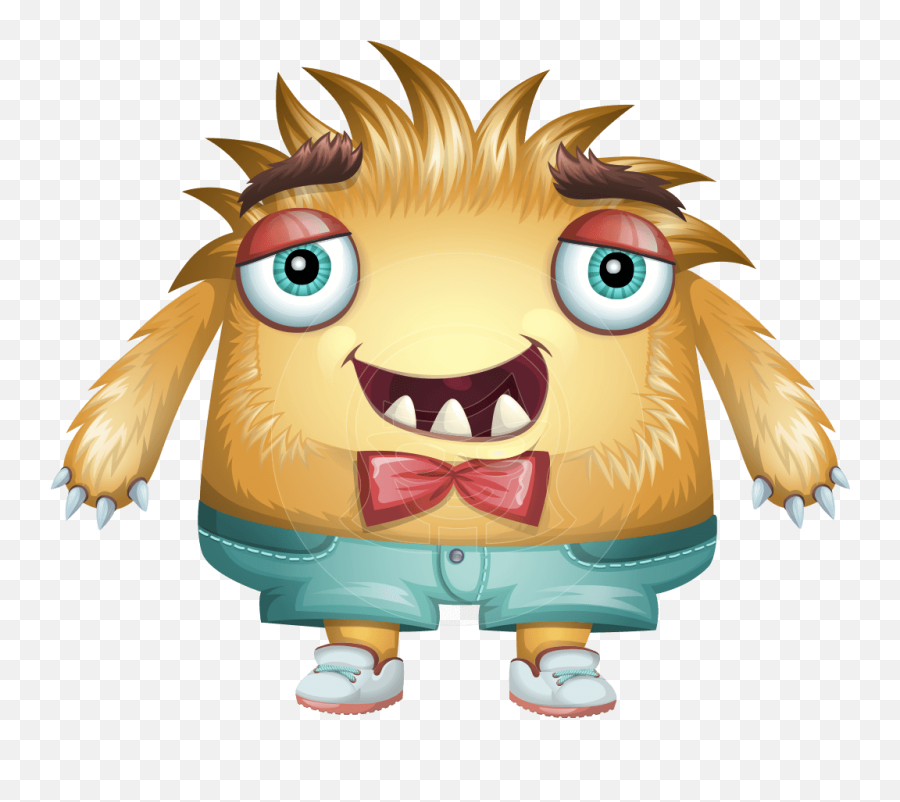 Friendly Monster Vector Cartoon Character Graphicmama - Cute Animated Fluffy Creature Emoji,Showing Emotions In Balls 3d Animation