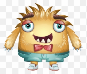 Friendly Monster Vector Cartoon Character Graphicmama - Cute Animated Fluffy Creature Emoji,Showing Emotions In Balls 3d Animation