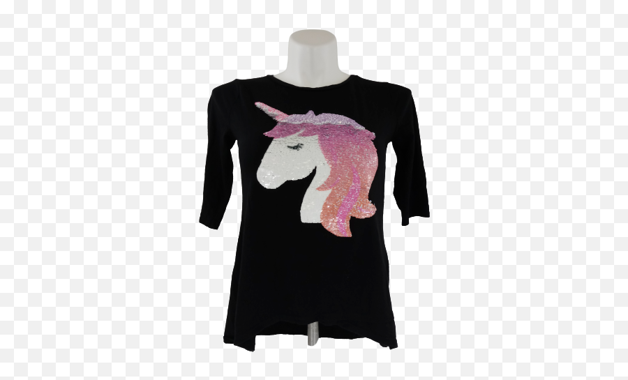 2xl Camisa Casual Preto Manga - Unicorn Emoji,Emoticon Emoji Tee Shirt Girls 10-12