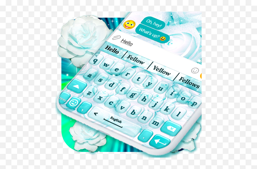 White Rose Keyboard Beautiful Blue Roses Themes - Apps En Mobile Phone Emoji,Teclados Emojis Gratis
