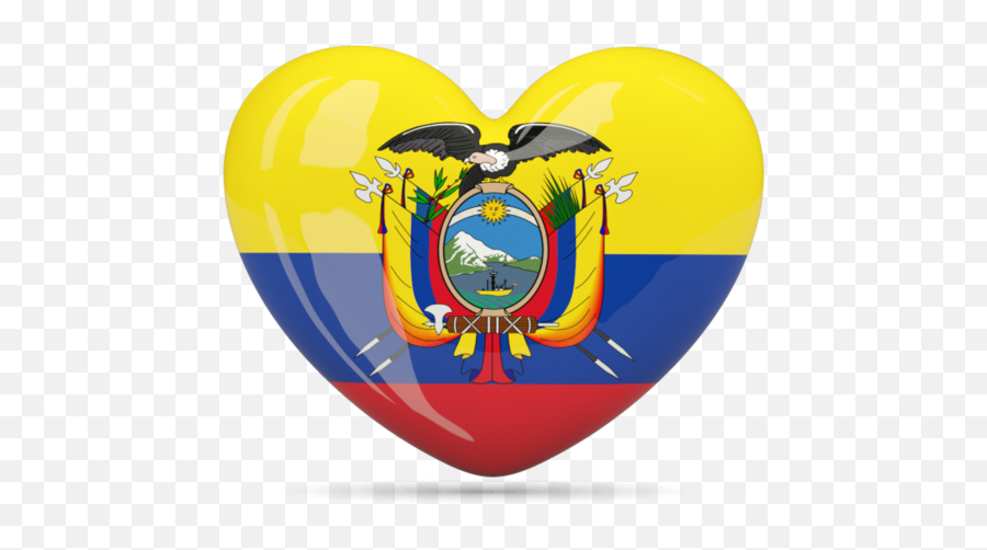 Illustration Of Flag Of Ecuador - Ecuador Flag Heart Full Emoji,Emoji Country Flags