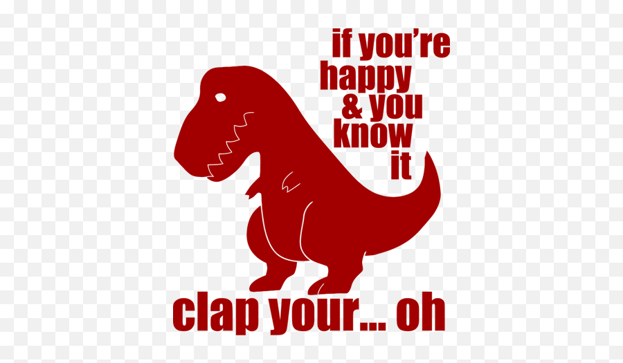 T Rex Humor T Rex Shirt Dinosaur Funny - If You Happy And You Know It Dino Emoji,Golf Clap Emoji