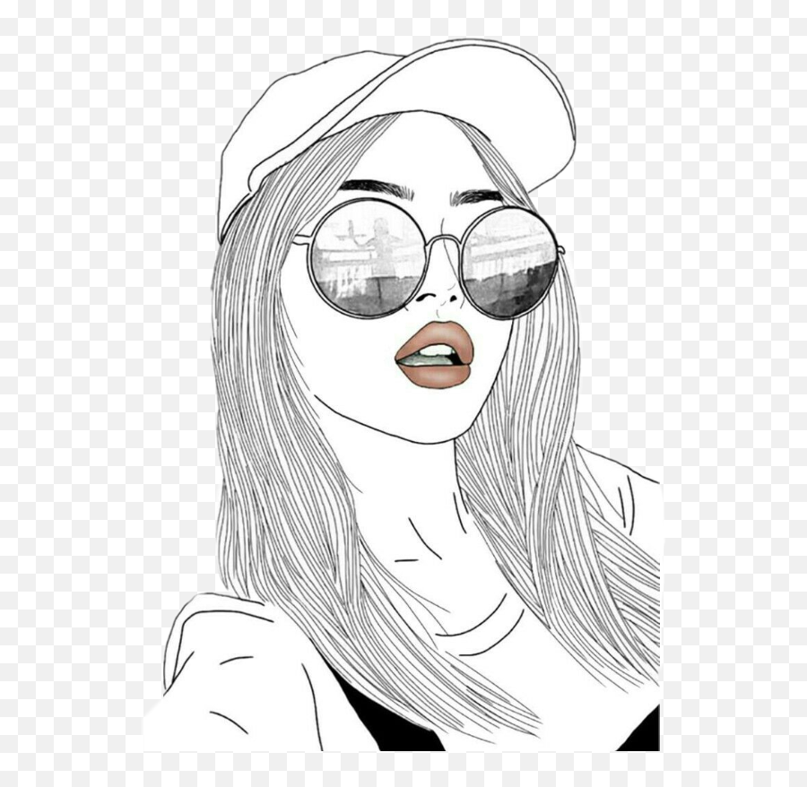 Sticker Cool Emoji Girl Sticker By Arianagrandeeb - Draw A Stylish Girl,Cool Emoji Drawing