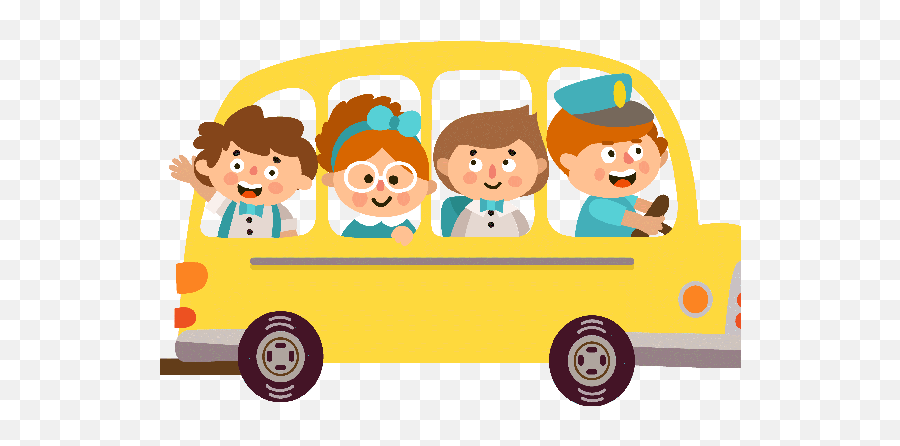 Clipart Bus Animated Gif Cute Elephant - School Chale Hum Png Emoji,Yummy Emoji Gif