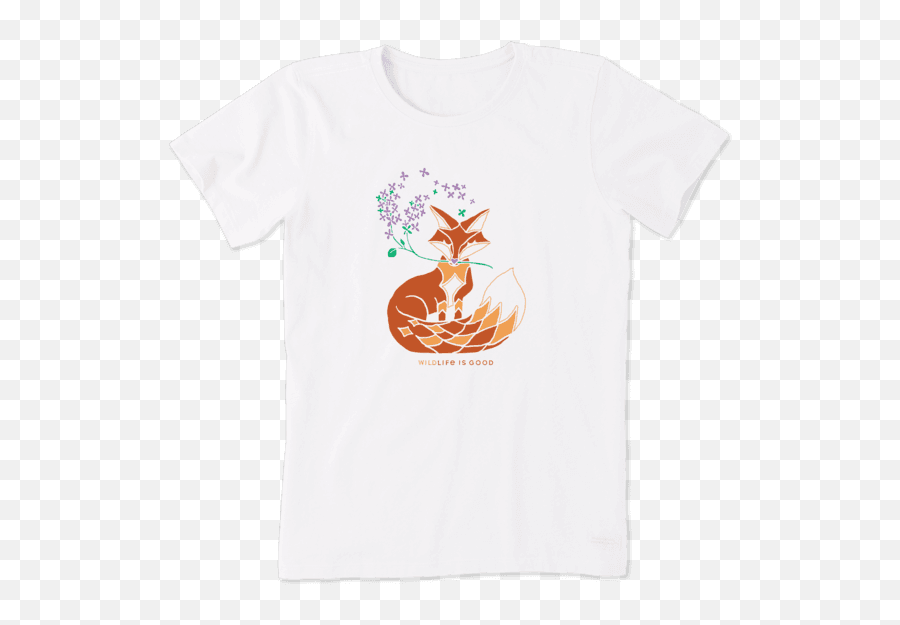 Womenu0027s Wild Fox Crusher Tee Life Is Good Official Site - Life Is Good Horse Shirt Emoji,Nursing Symbol Emoji