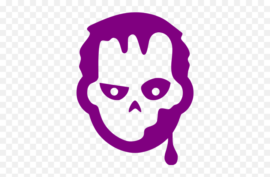 Purple Zombie Icon - Zombie Head Logo Png Emoji,Zombie Emoticon Text