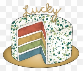 Rainbowcake Clovercake Lucky Sticker Emoji,Emoji Celebration Cake