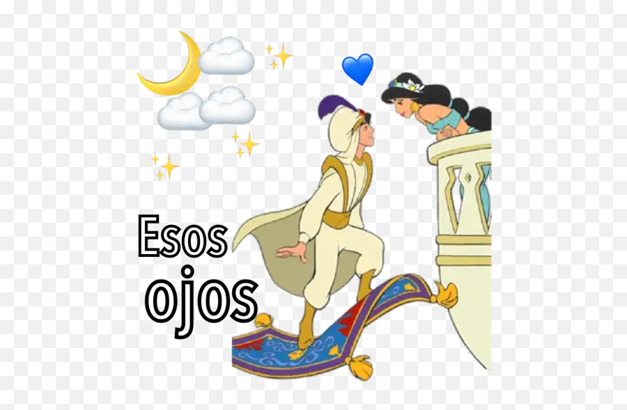 Aladdin Stickers For Whatsapp - Happy Emoji,Ojitos Tristes Emoticon Para Gogle Plus