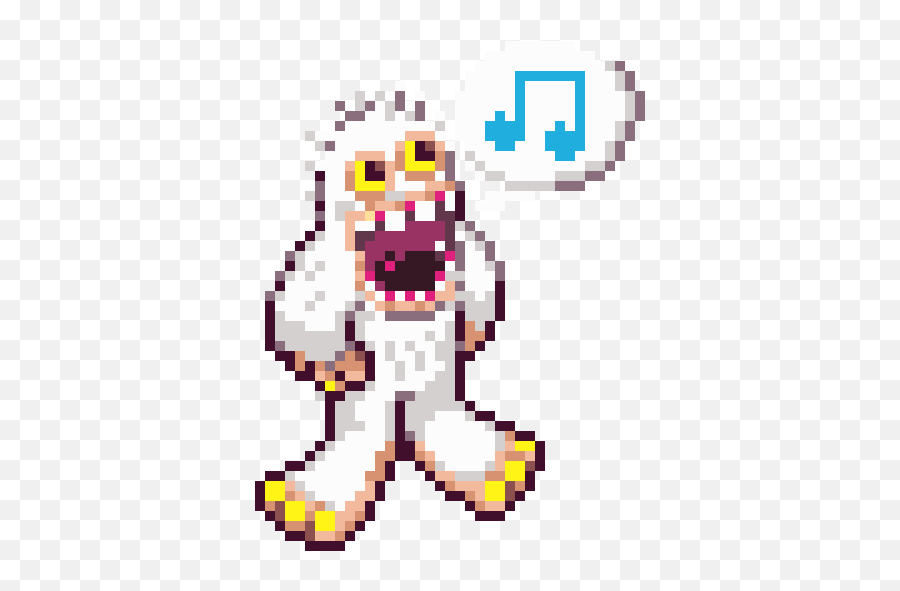 Mammott Is Making Its Debut In Pixel Dodgers - Jammer Splash My Singing Monsters Pixel Art Emoji,Dodger Emojis For My Phone
