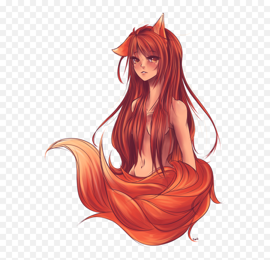 Wolf Gray Wolf Red Hair Female - Anime Kitsune Red Hair Emoji,Red Head Woman Cartoon Emoji
