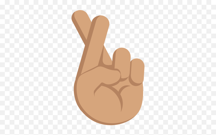 Index And Middle Fingers Crossed Tone - Sign Language Emoji,Fingers Crossed Emoji Transparent