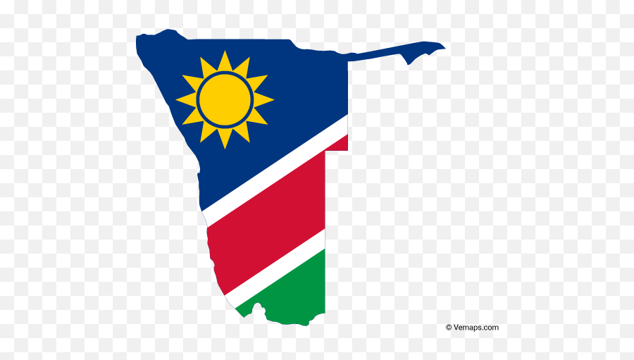 Flag Map Of Namibia Free Vector Maps Namibia Flag Map - Namibia Map And Flag Emoji,Barbadian Flag Photos And Emojis