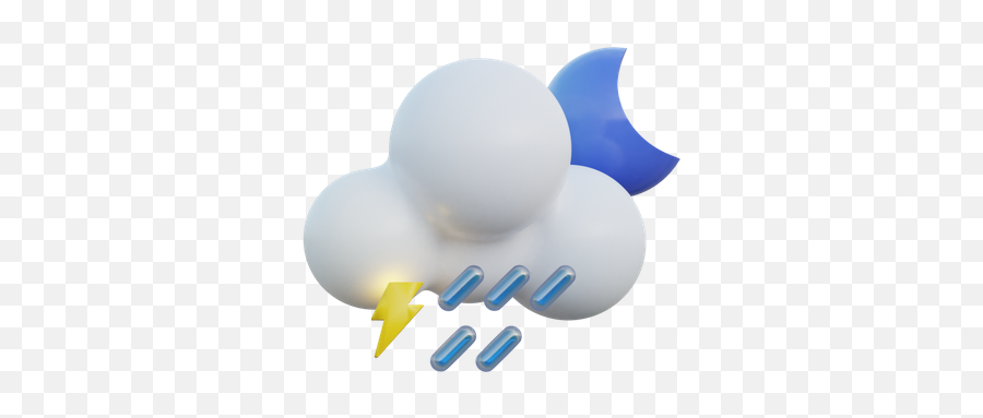 Premium Thunderstorm Night 3d Illustration Download In Png Emoji,Heavy Cry Emoji