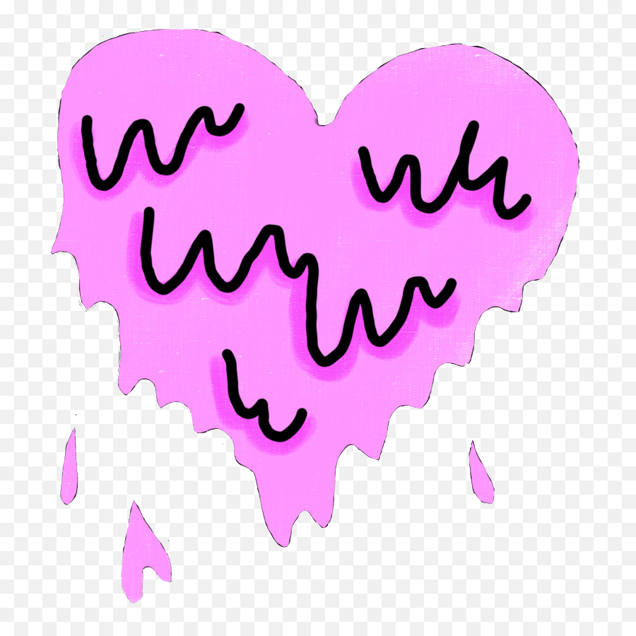 Art Pink Heart Pinkheart Drip Dripping - Sticker Overlays Tumblr Pink Emoji,Dripping Heart Emoji
