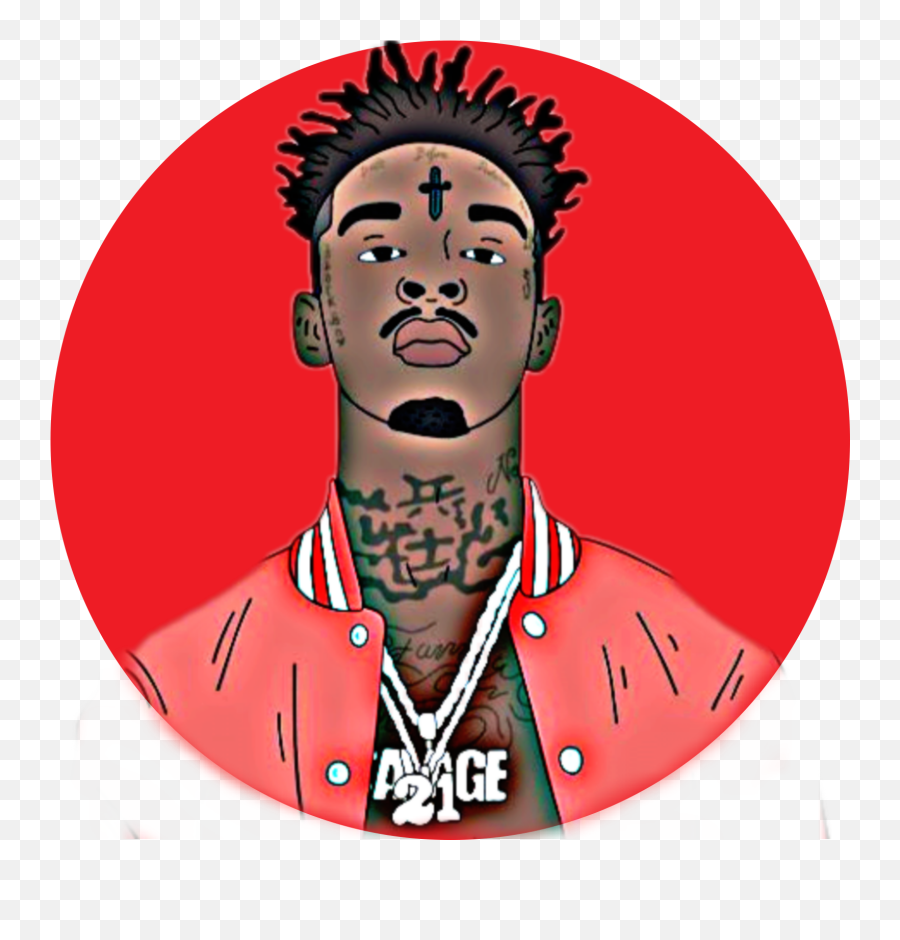 21savage Red Sticker - Cartoon Wallpaper 21 Savage Emoji,21 Savage Emoji