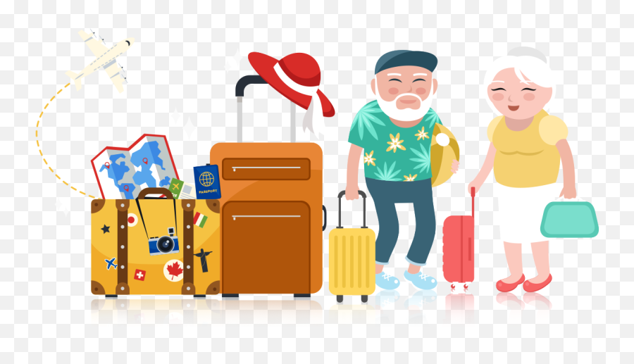 Vamos Viajar Juntos - Transparent Background Travel Clipart Couple Travel Clipart Png Emoji,Old Couple Emoji