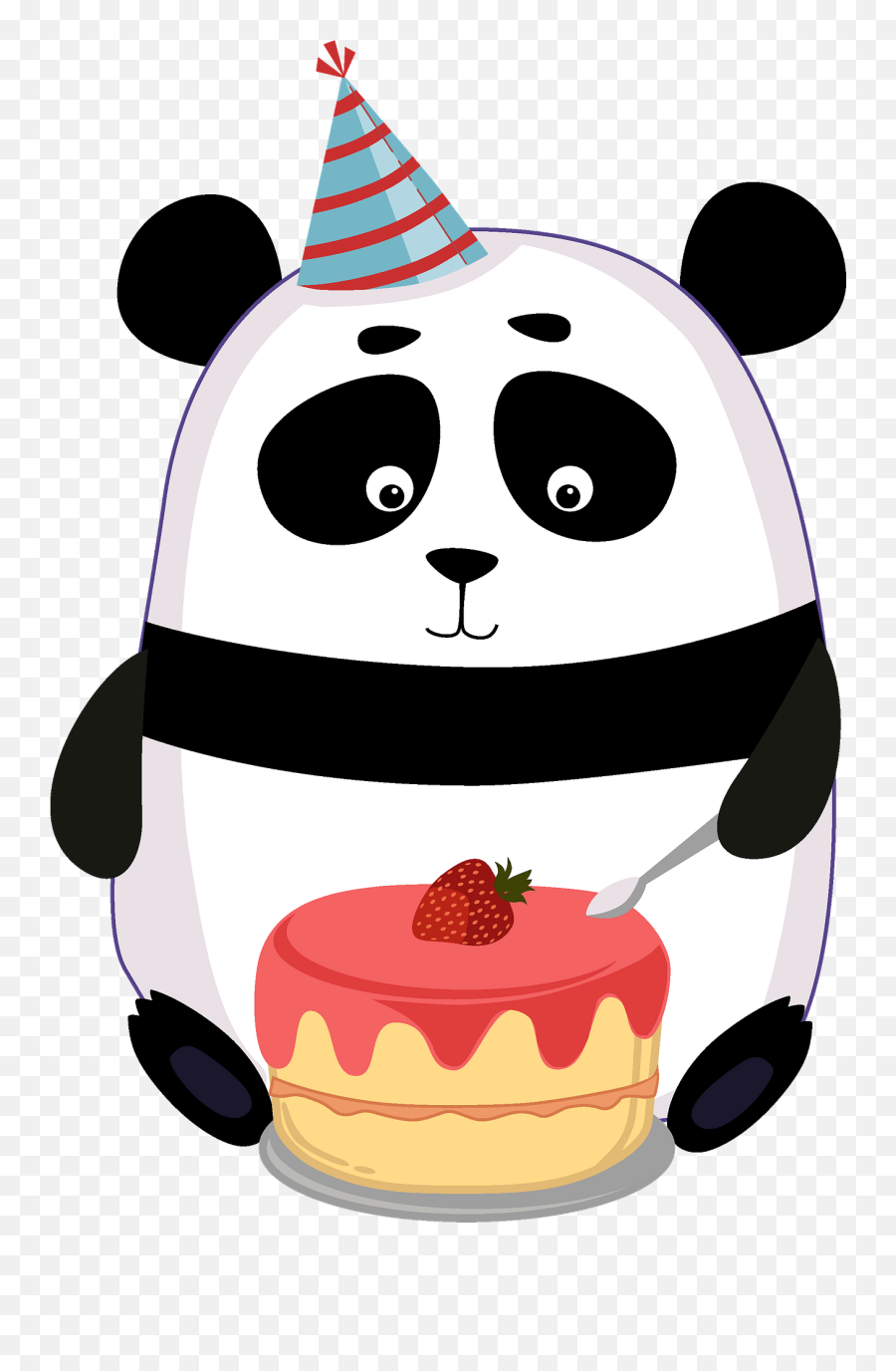 Birthday Panda Clipart - Birthday Cartoon Panda Png Emoji,Birthday Hat Emoji