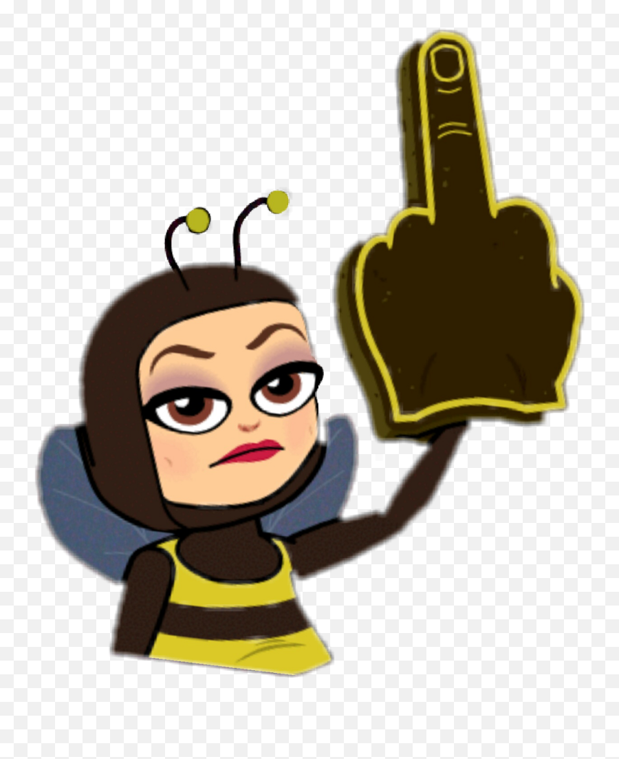 Download Middlefinger Bitmoji Idgaf Bee Emoji - Bee Middle Middle Finger Bitmoji,Bee Emoji Png