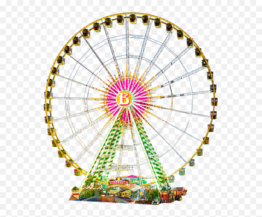 Bellevue - Orange Flowers Border Circle Emoji,Paint Ferris Wheel Emoji