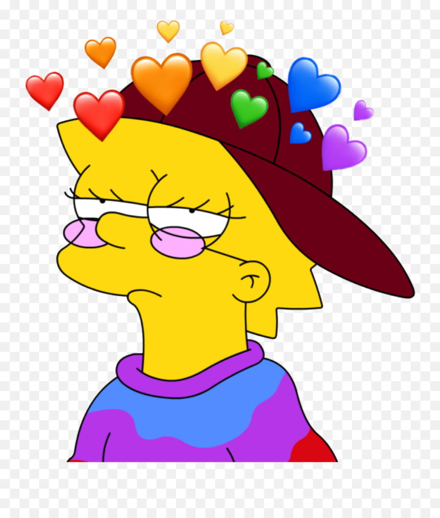 Aesthetic Heart Memes Simpsons - Lisa Simpson Sticker Emoji,Homer Simpson Mem Emoji