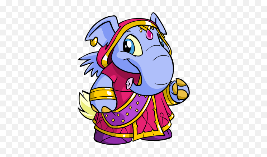Royal Girl Elephante Rainbow Pool Neopets Wardrobe - Elephante Neopets Emoji,Sick Cartoon Emotion